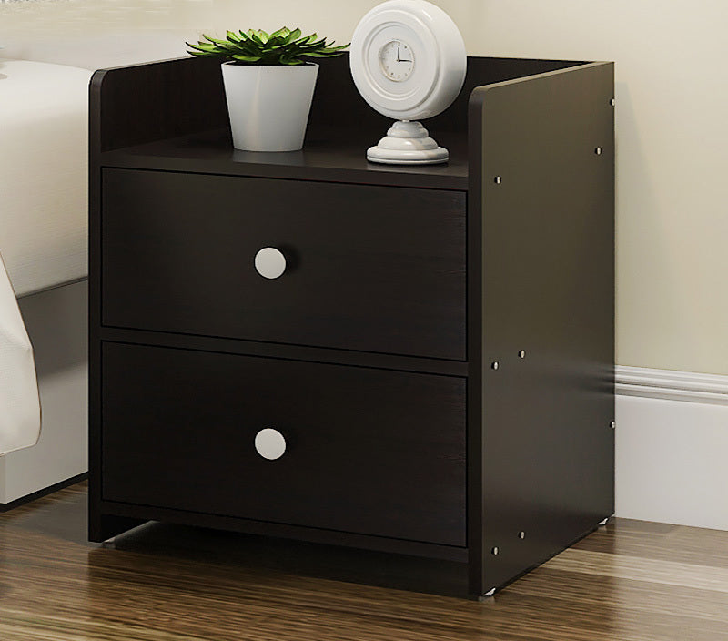 2 Pack Elegant Bedside Table Chest of Drawers Black Wood