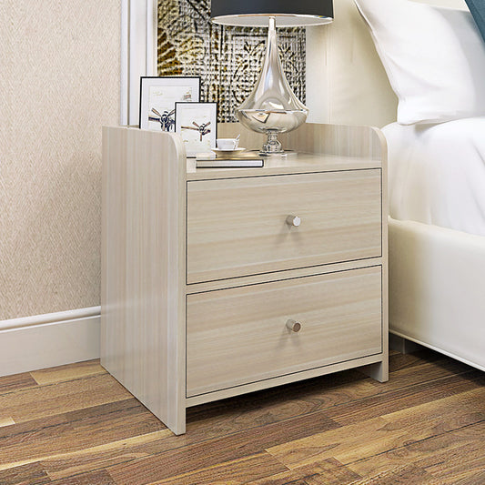 2 Pack Elegant Bedside Table Chest of Drawers White Oak