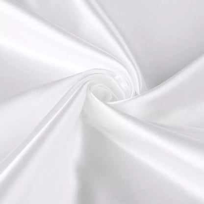 Set of 2 Luxury Silk Satin Pillowcases Soft and Smooth Bedding White