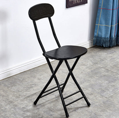 Pack of 2 Stylish Steel and Wood Folding Chairs Black