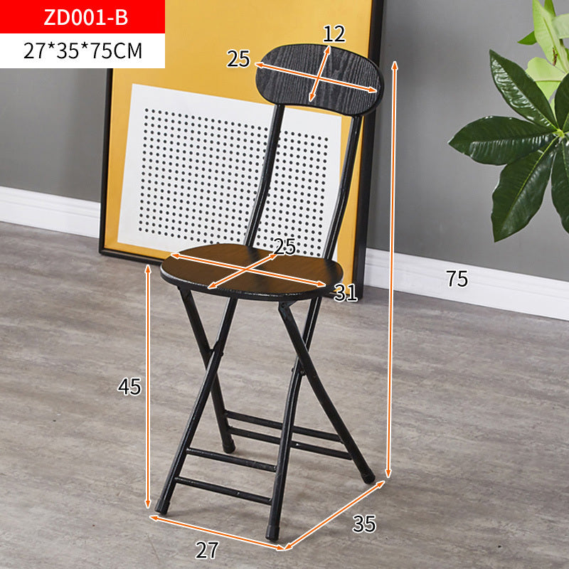 Pack of 2 Stylish Steel and Wood Folding Chairs Black