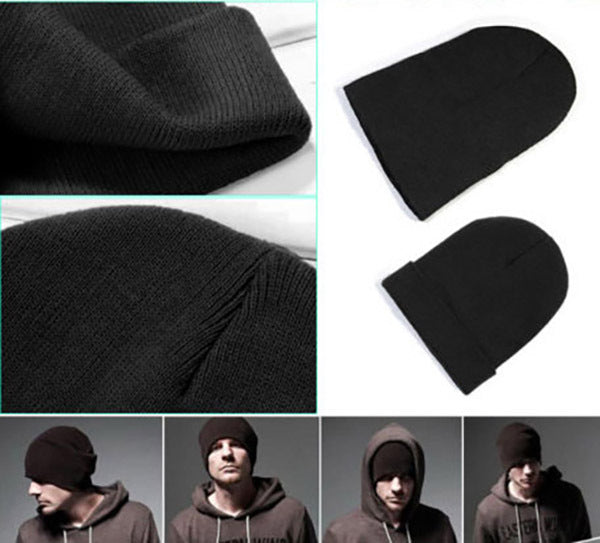 Cozy Warm Knit Unisex Beanie for Men and Women Black