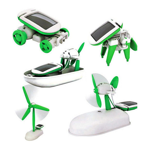 Solar Powered 6 In 1 DIY Educational Robot Kit for Kids and Teens