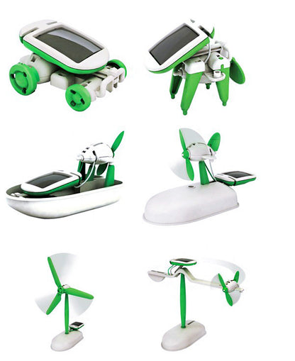 Solar Powered 6 In 1 DIY Educational Robot Kit for Kids and Teens