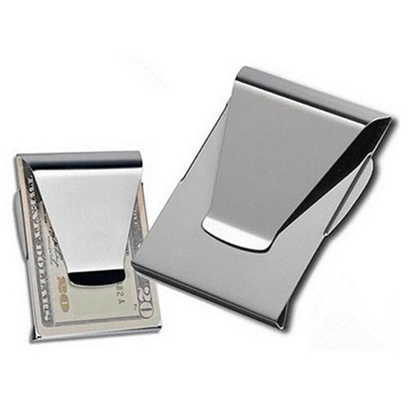 Sleek Stainless Steel Money Clip Card Holder