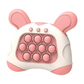 Interactive Light Up Push Pop Puzzle Handheld Game Console Fidget Toy Pink Rabbit
