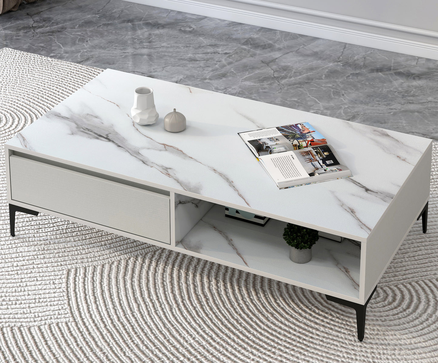 Miro Large Modern Coffee Table with Hidden Storage