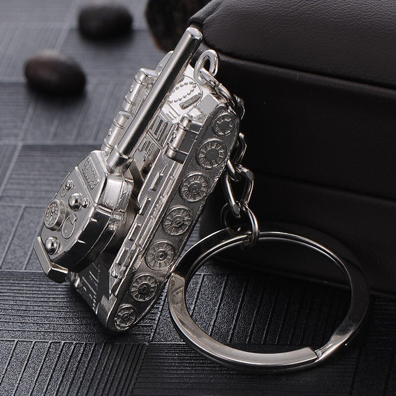 Miniature 3D Tank Keychain Metal Keyring for Military Enthusiasts