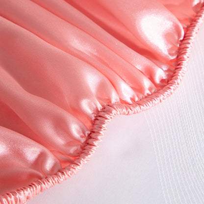 Double Silky Satin Bed Sheet Set Luxurious Softness Rose Gold