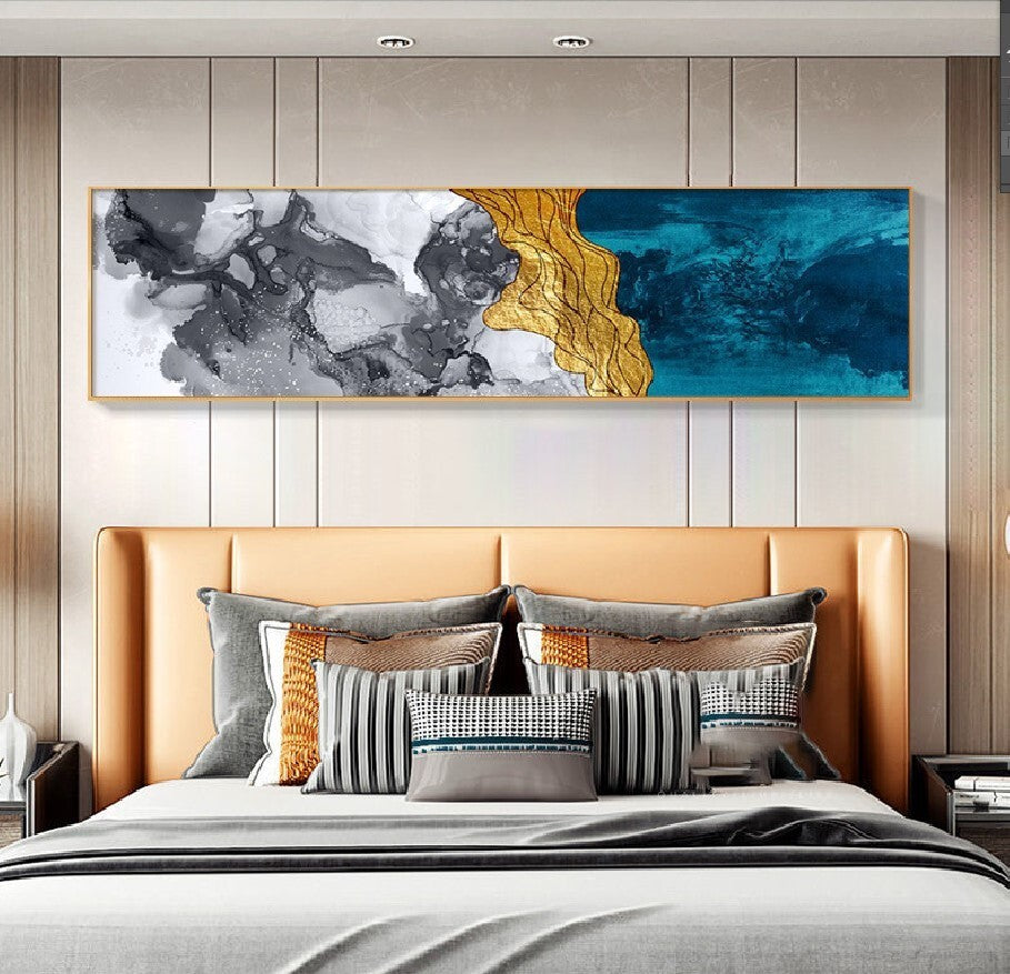 100cm x 30cm Modern Abstract Wall Art Framed Canvas Painting