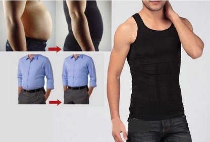 Men's Slimming Body Shaper Vest Shirt for Weight Loss and Compression