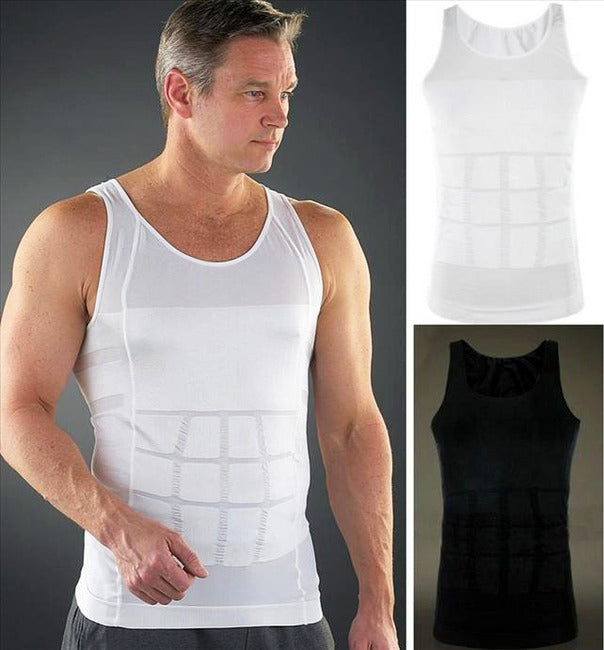 Men's Slimming Body Shaper Vest Shirt for Weight Loss and Compression