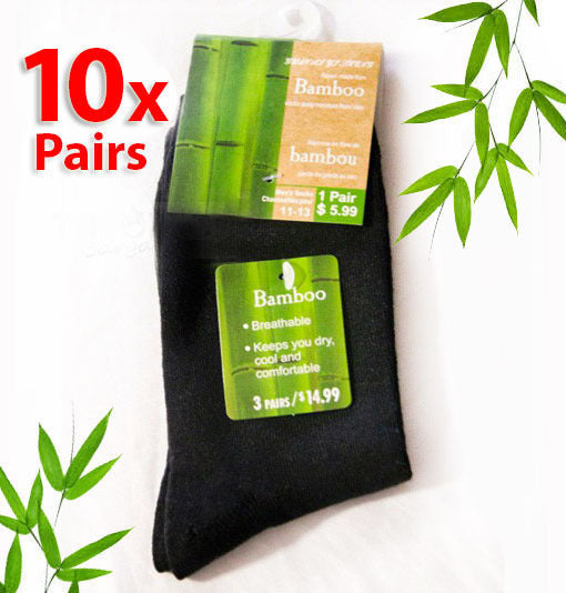 10 Pack Bamboo Fiber Socks Natural Antibacterial Breathable Comfort