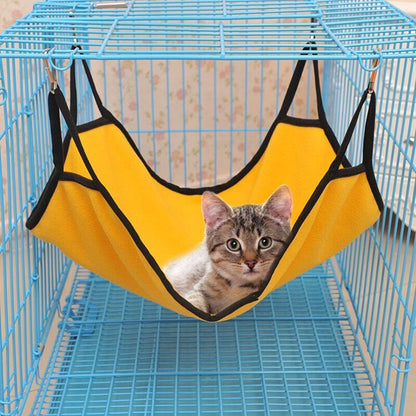 Comfortable Cat Hammock Hanging Pet Cage Swing Bed Yellow