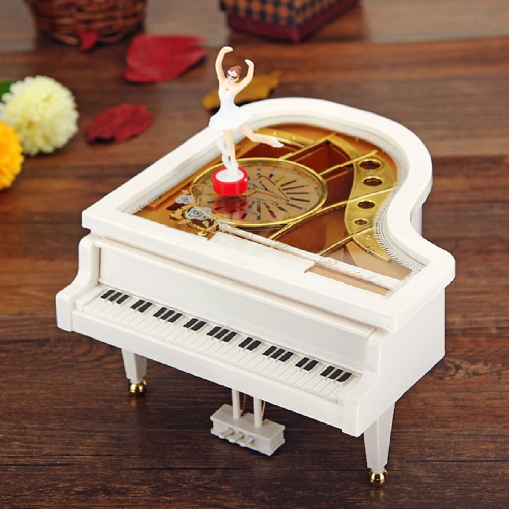 Elegant Classic Piano Dancing Ballerina Music Box