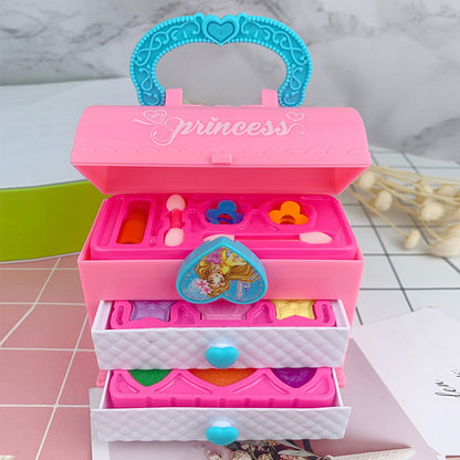 3-Tier Princess Makeup Box Play Set with Drawers for Girls