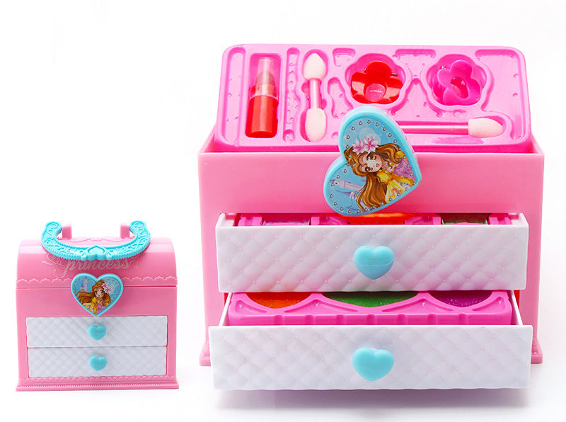 3-Tier Princess Makeup Box Play Set with Drawers for Girls