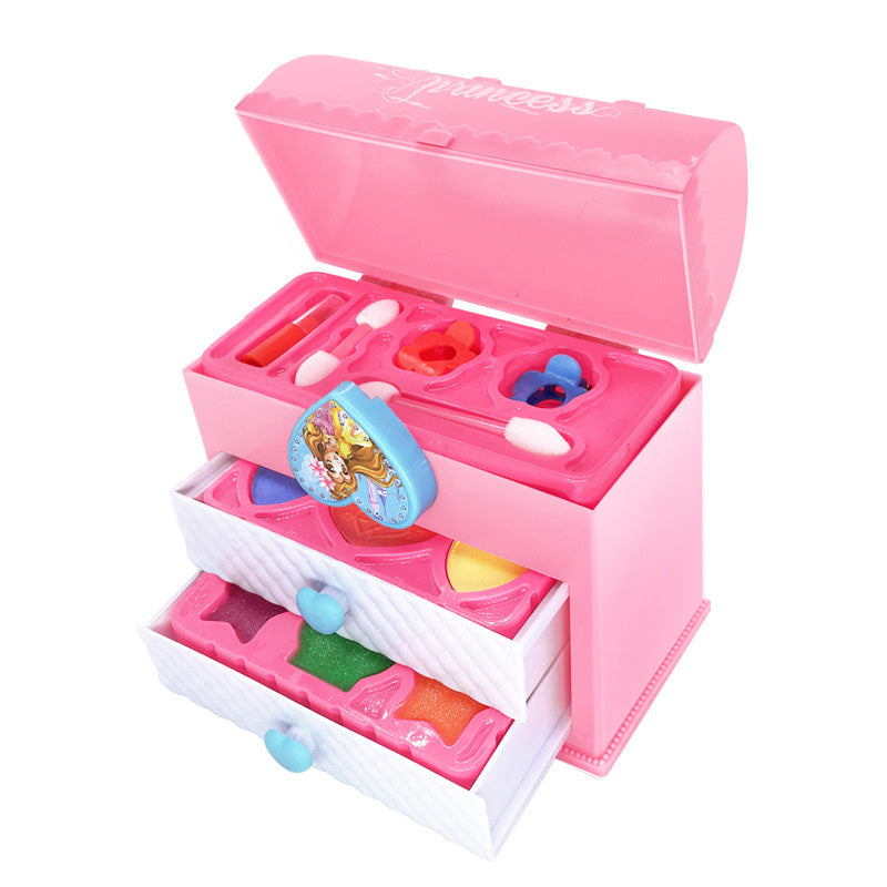 3-Tier Princess Makeup Box Play Set with Drawers for Girls