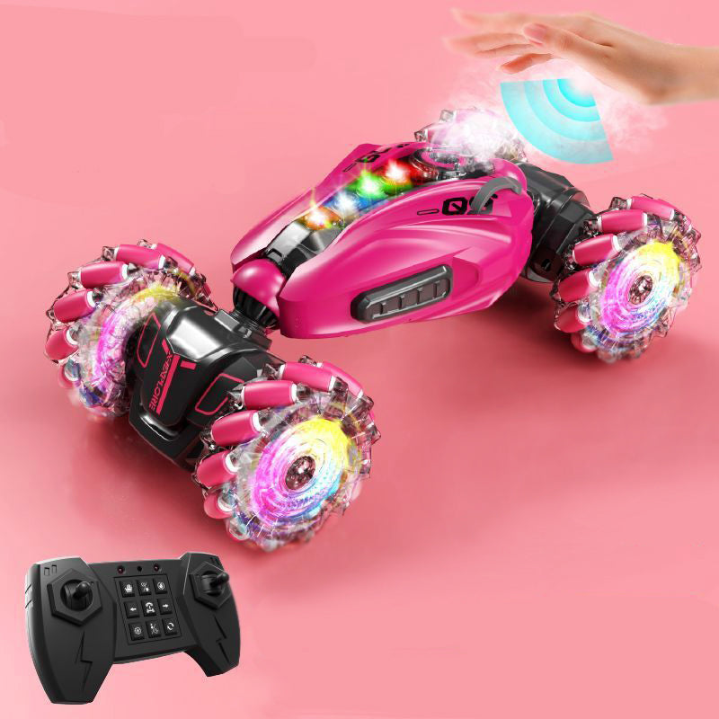 Hand Gesture Remote Control 4WD Mist Twister Stunt Car for Kids Pink