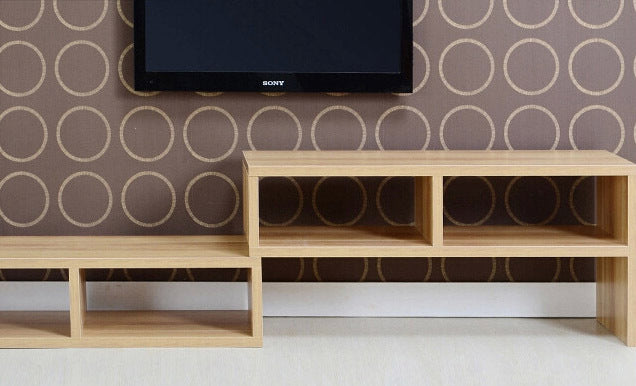 Adjustable Multifunctional TV Cabinet Display Shelf Oak