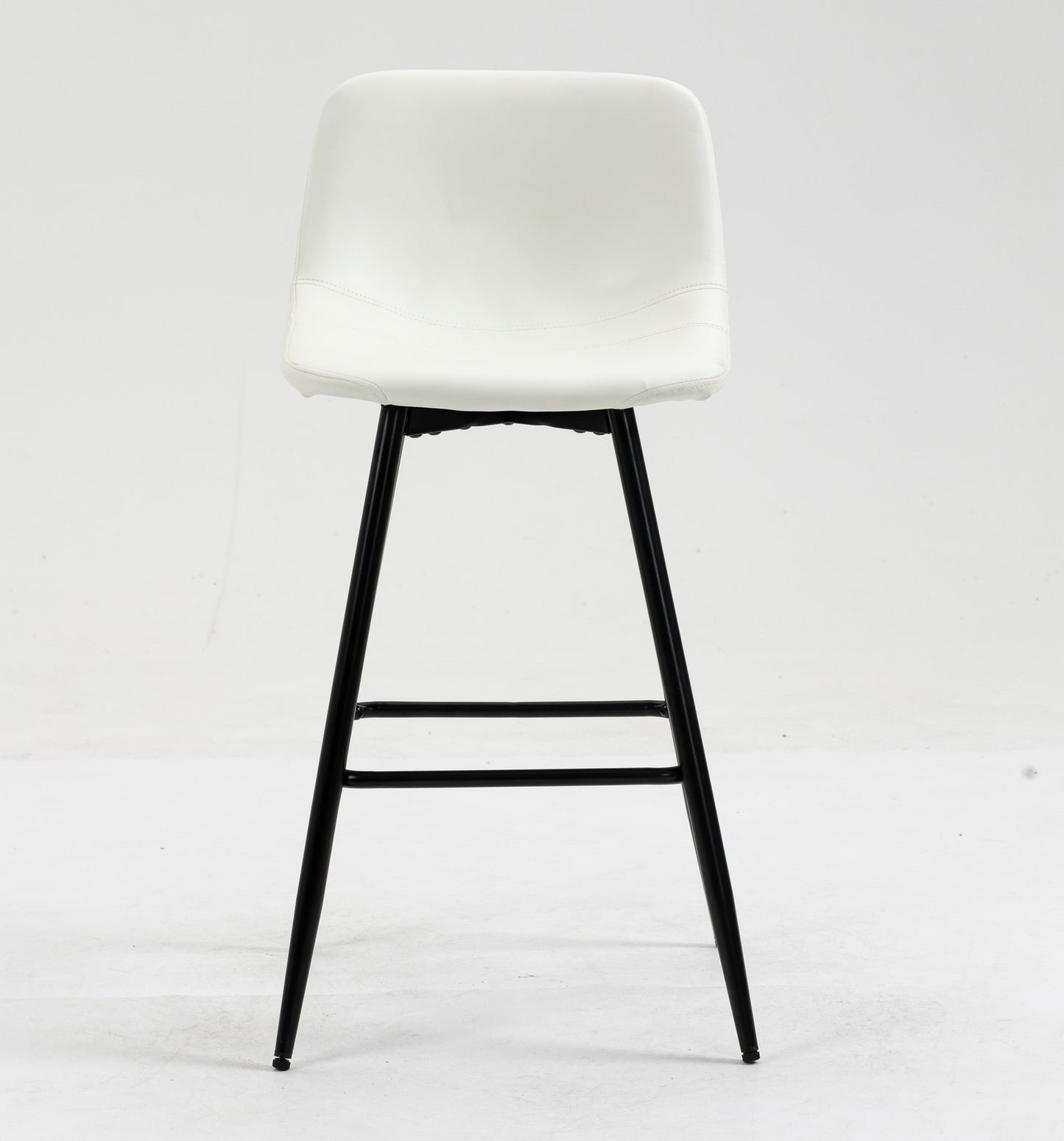 Set of 2 Modern Faux Leather Bar Stools White