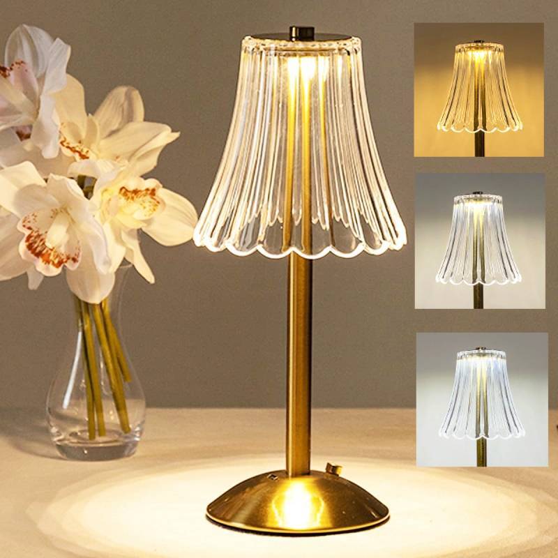 Dimmable Touch Sensor LED Crystal Lamp Retro Night Light