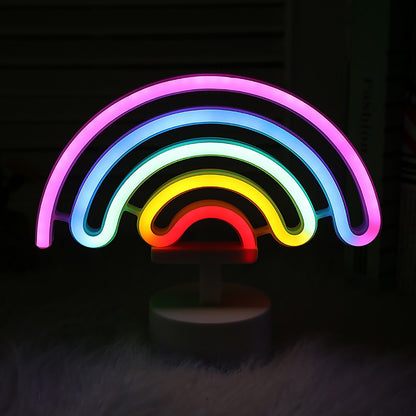 Vibrant Rainbow Neon LED Night Light for Kids and Adults