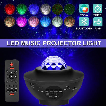 Starry Night LED Projector Lamp Bluetooth Speaker Night Light for Kids and Adults