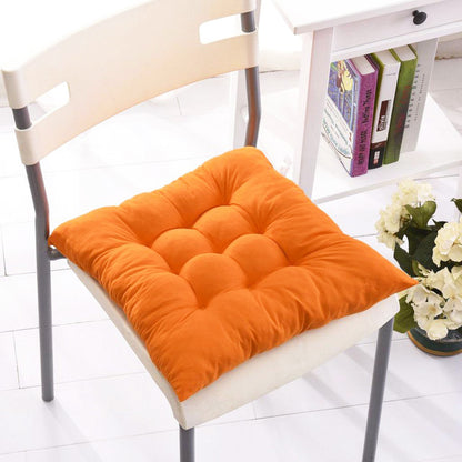 Comfortable Cotton Seat Cushion for Dining or Office Chair Orange