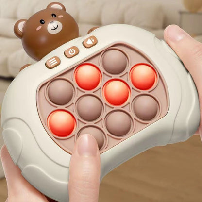 Cute Bear Light Up Push Pop Fidget Game Console for Kids