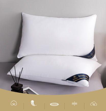 Medium Profile Standard Size Luxury Hotel Pillow for Ultimate Comfort White