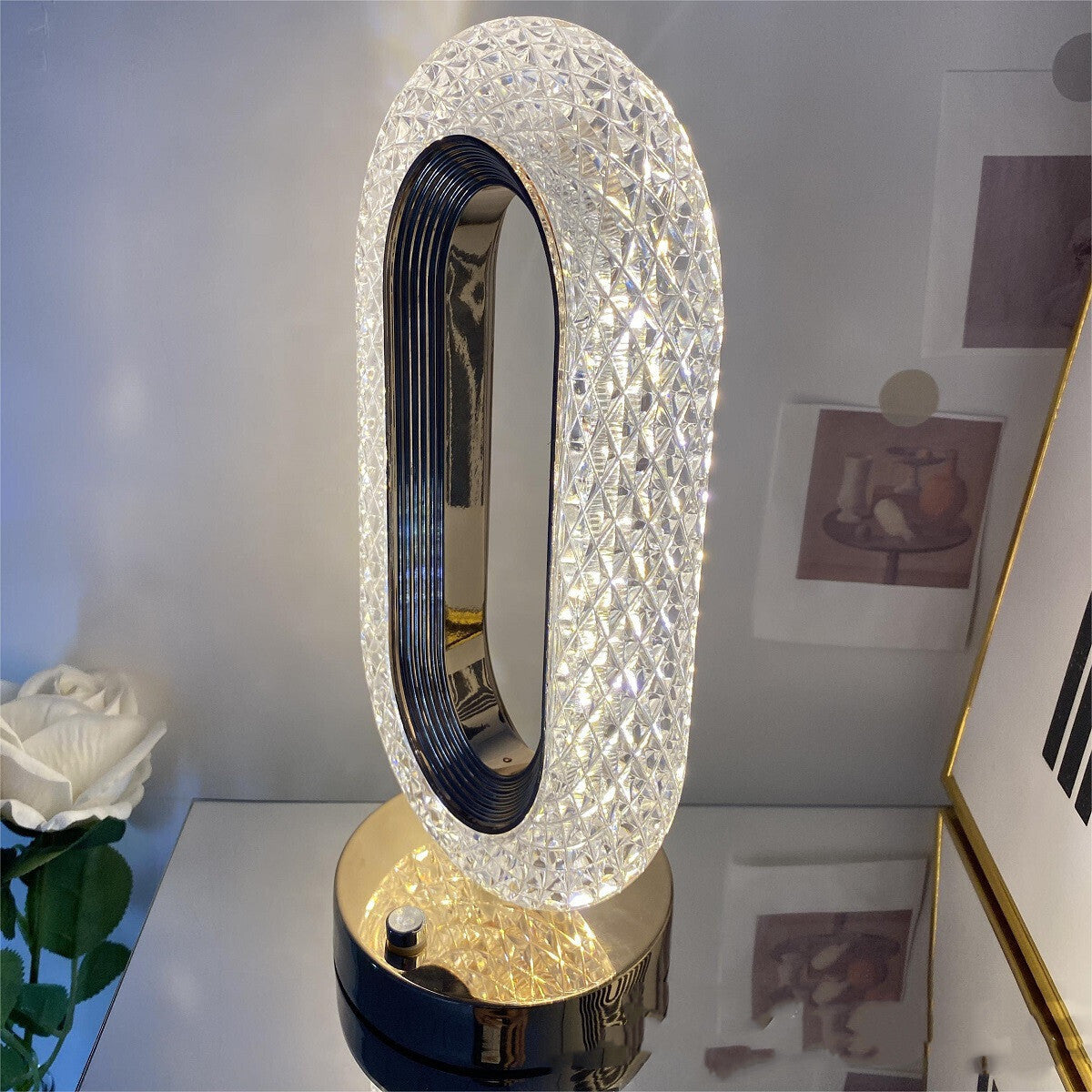 Elegant Crystal LED Table Lamp Night Light for Home Decor