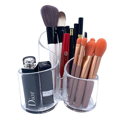 Acrylic Makeup Brush Holder Cosmetic Organizer for Vanity and Desktop