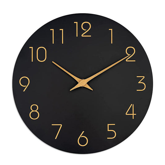 Minimalist Wooden Home Decor Black Wall Clock