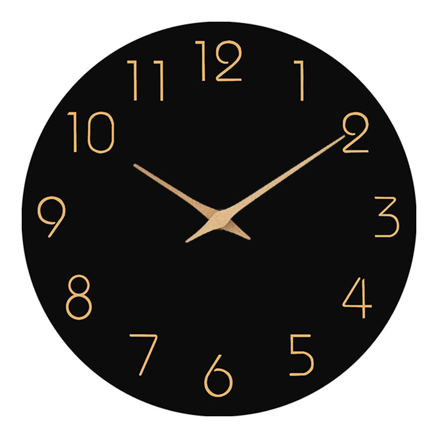 Minimalist Wooden Home Decor Black Wall Clock