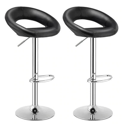 Set of 2 Stylish Modern Bar Stools for Kitchen Island Black