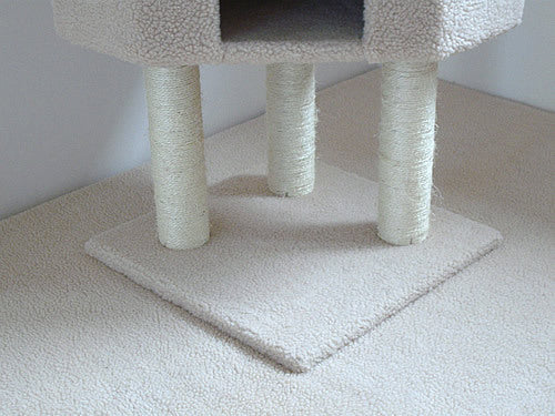 4-Level Large Cat Scratching Post Tower for Active Cats Cream