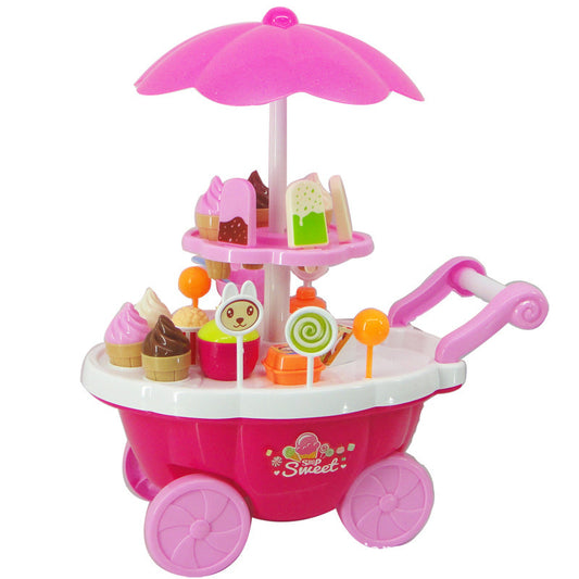 Mini Ice Cream Cart Pretend Play Food Set for Kids