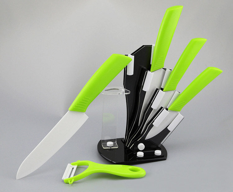 6 Piece Ultra Sharp Ceramic Knife Set for Kitchen Pink