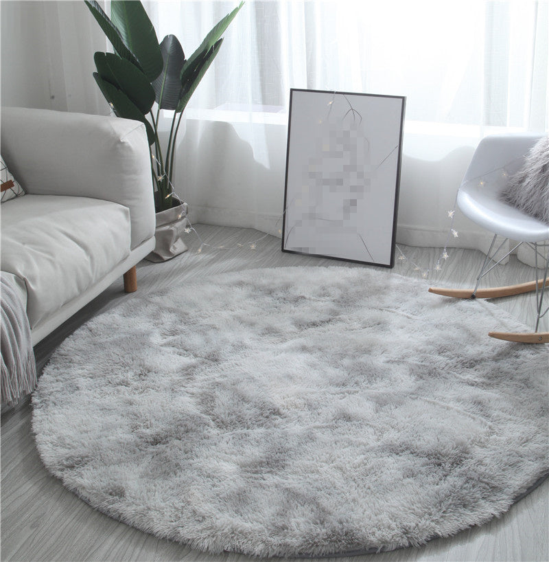 Infinity Round Soft Comfort Shag Rug Platinum