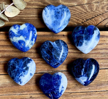 Natural Blue Sodalite Crystal Heart Healing Stone Gemstone