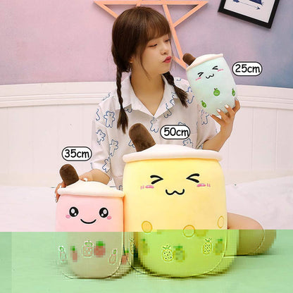 30cm Adorable Bubble Tea Boba Plush Pillow Cushion Green