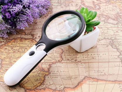 45x Magnifying Glass with 3 LED Lights for Reading and Inspection