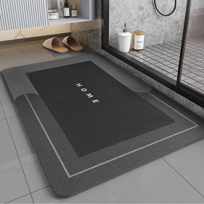 60 x 90 Super Absorbent Non-Slip Bath Door Mat Dark Grey