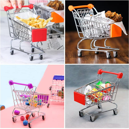 Mini Shopping Cart Toy for Kids Supermarket Trolley Green