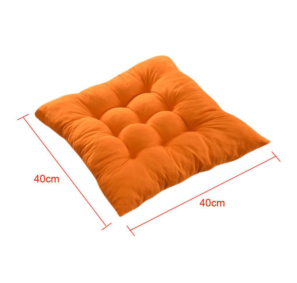 Comfortable Cotton Seat Cushion for Dining or Office Chair Orange