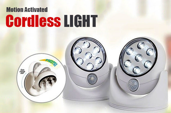 Motion Activated 360 Rotating 7 LED Wireless Sensor Light for Home Security