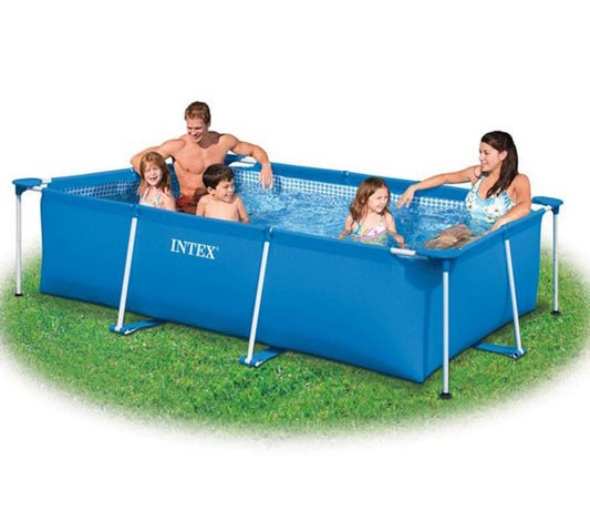 Intex Large Metal Frame Above Ground Family Swimming Pool for Backyard Fun