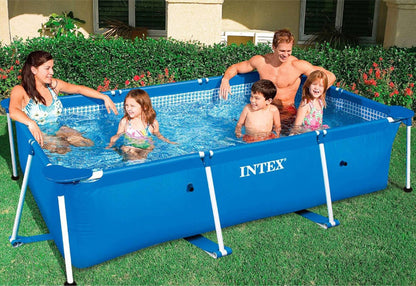 Intex Large Metal Frame Above Ground Family Swimming Pool for Backyard Fun