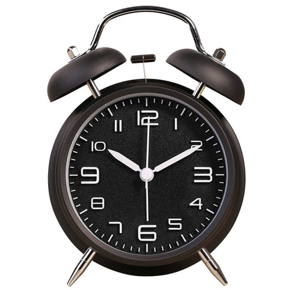 Classic Twin Bell Alarm Clock Vintage Style Black